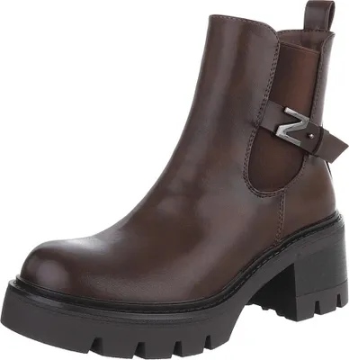 Produktbild von Ital-Design Damen Stiefeletten Chelsea Boots  Textiloptik, Lederoptik Plateaustiefeletten 90152938 Braun Gr.  38