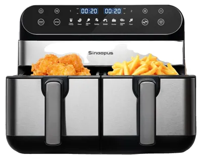 Obrázok produktu pre Fritovací hrniec s konvektívnym ohrevom, výkon 2400 W, dvojitý kôš, pre použitie v EÚ