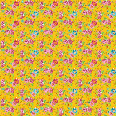 0,5m Baumwollstoff BeHappy Motiv Flowerpower Motiv 5