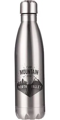 Produktbild von Edelstahl Trinkflasche / Fahrradflasche in 500ml - SILBER