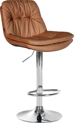 Produktbild von CLP Barhocker Laurel Kunstleder höhenverstellbar und drehbar hellbraun Material Gestell Metall in Chromoptik