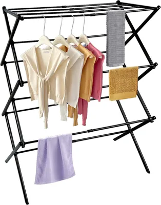 Produktbild von Wäscheständer Teleskop Ausziehbar - Standtrockner - Platzsparend - Klappbar  75x40x105cm Schwarz