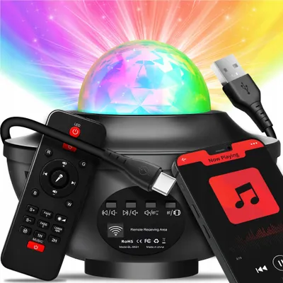 Zdjęcie produktu dla PROJEKTOR GWIAZD dla dzieci projektor nieba lampka nocna głośnik BLUETOOTH