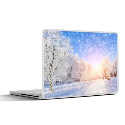 Produktbild von MuchoWow® Laptop Aufkleber Sticker Cover Schnee - Sonne - Winter 40x30 cm - Laptop Dekoration - Selbstklebend