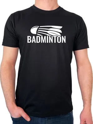 Produktbild von Huuraa Herren T-Shirt Badminton Federball S Black Bio Baumwolle Fairtrade Herrenshirt Geschenkidee