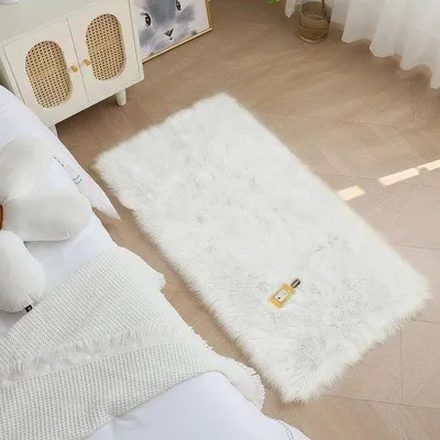Produktbild von Weicher, rutschfester Shaggy-Teppich, 60 x 90 cm, für Kinderzimmer, Wohnzimmer und Schlafzimmer