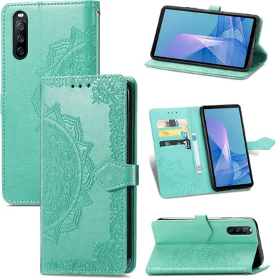 Produktbild von König Design Hülle kompatibel mit Sony Xperia 1 III Kunstleder Handyhülle - Handy Case Grün