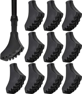 Produktbild von 10 Stück Nordic Walking Pads für Stöcke Wanderstöcke Tipps Gummipads Puffer Gummipuffer Füße 10-11 mm
