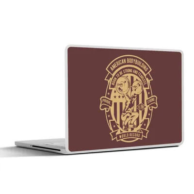 Produktbild von MuchoWow® Laptop Aufkleber Sticker Cover Mannshöhle - Sport - Bodybuilding - Fahne - Vintage 30x21 cm - Sticker für Laptop - Selbstklebend