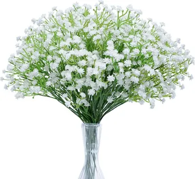 Produktbild von N&T NIETING Schleierkraut Künstliche Blumen, 10 Stück Schleierkraut Pflanzen Gypsophila Blumen für Hochzeit Brautsträuße Zuhause Basteln und Dekoration(Weiß)