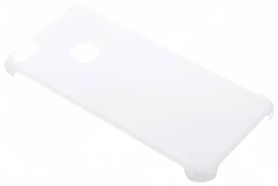 A transparent phone case is shown against a white background.