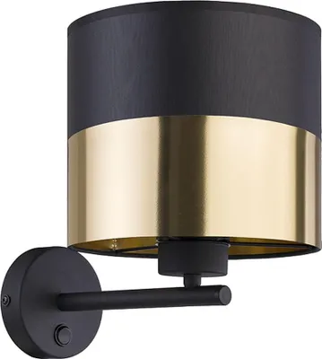 Produktbild von Wandlampe Metall E27 28 cm hoch in Schwarz Gold Modern Wandleuchte