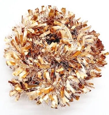 Produktbild von Lametta 5m Girlande Weihnachten Weihnachtsgirlande Christbaumschmuck Deko Breit 2402 Gold