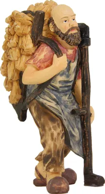 Produktbild von Krippenfiguren Almbauer mit Kraxn für 12 cm Figuren aus Polyresin
