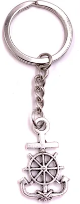 Produktbild von Onwomania Schlüsselanhänger Seefahrt Tanker Schiff boot Steuerrad Anker Silber Metall Anhänger Charm