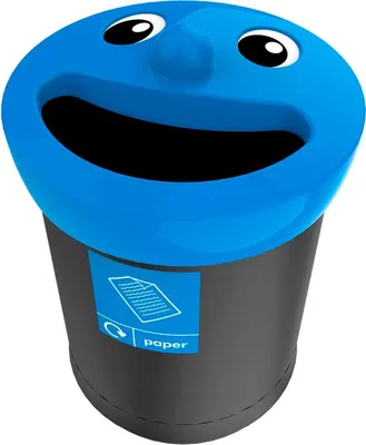 Produktbild von V-Part - Smiley Face Bin 52 Liter, paper - MDPE   - Schwarz, Blau
