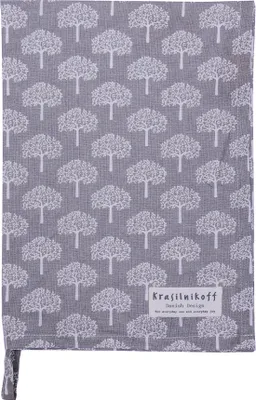 Produktbild von Krasilnikoff - Geschirrtuch, Trockentuch, Küchentuch KW11840 - Trees, grey - Baumwolle - 70 x 50 cm