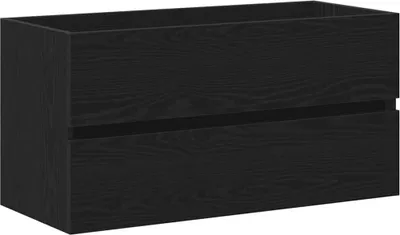 Produktbild von vidaXL Spülbeckenschrank Schwarz Eiche 90x38,5x45 cm Holzwerkstoff