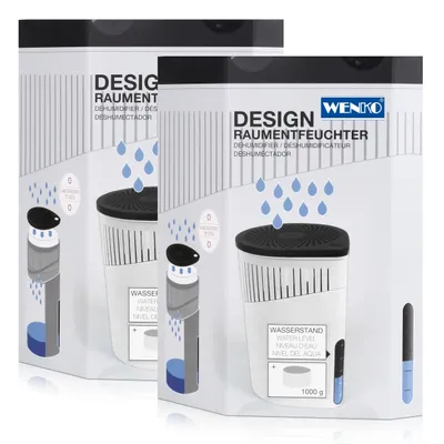 Produktbild von Wenko 50240100 Design Raumentfeuchter Drop 1000g - Weiß (2er Pack)