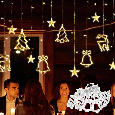 Zdjęcie produktu dla JOIEYOU Lampki choinkowe z wtyczką o długości 3 M 138 lampek choinkowych LED z pilotem 8 trybów na imprezę Boże Narodzenie ślub urodziny, ciepła biel
