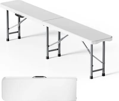 Produktbild von Wiltec Klappbank 180x30x43 cm Camping Sitzbank klappbar Campingbank Gartenbank Bierbank faltbar Sitzgruppe Sitzgarnitur Camping Tisch faltbar
