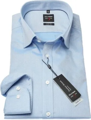 Produktbild von OLYMP Level Five Body Fit Hemd 41 L Langarm struktur mittelblau, Größe:41