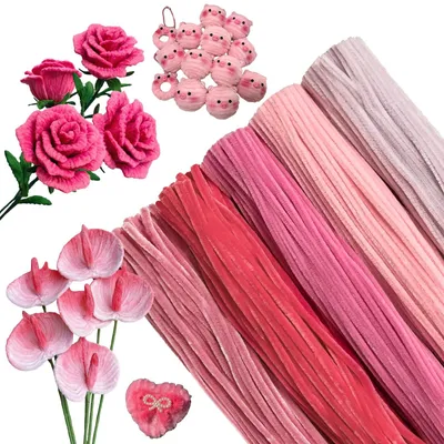 Productafbeelding van Omgoods - Set van 500 Creatieve Chenille Draadjes in 5 Kleuren