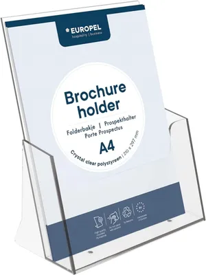 Obrázek produktu pro EUROPEL  350072 EUROPEL Tisch-Prospekthalter, A4 hoch, 1 Fach, glasklar