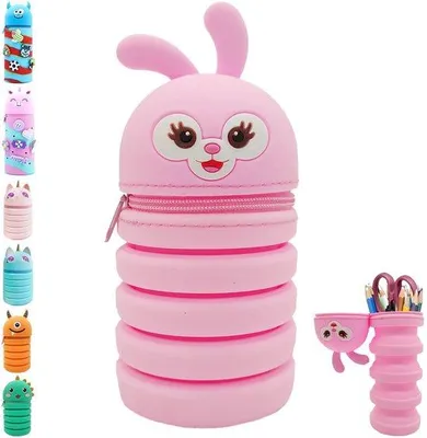 Produktbild von Silikon-Lippenstifthülle für Mädchen, 2-fach Mädchen-Schreibtisch Organizer, Expansionshalter für Mädchen-Schreibtisch, Mädchen Schönheits- und Kosmetikkoffer