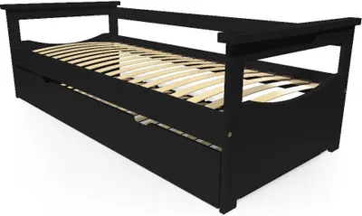 Produktbild von Ausziehbares bett 90x190 Topaze aus Massivholz - Schwarz