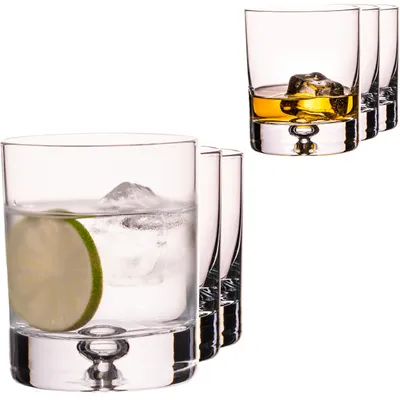 Produktbild von IMPERIAL glass Trinkgläser 6er Set – 300ml Allroundgläser aus Crystalline Glas – Serie "Lissabon" – Wassergläser mit Luftblase im Boden Handmade