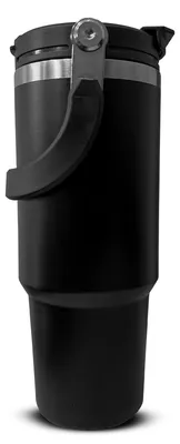 Obrázek produktu pro Cestovní hrnek z nerezové oceli s dvojitou stěnou, s uchem a brčkem, objem 900 ml