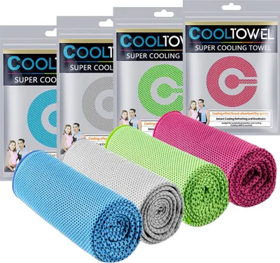 Produktbild von 4er Set Kühltuch Kühlhandtuch Set 80 x 30 cm, Kühlendes Handtuch,Kühlendes Handtuch Für Fitness Gym Golf Yoga Laufen Sports Übung Sommer Heißes Wett