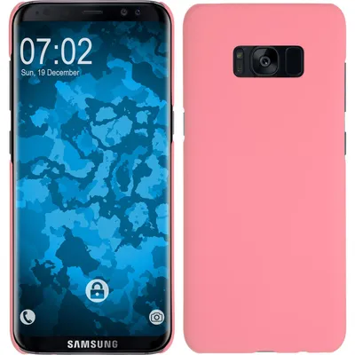 Produktbild von PhoneNatic Case kompatibel mit Samsung Galaxy S8 - Hülle rosa gummiert Hard-case + flexible Folie