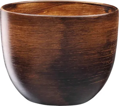 Image de Cache pot en céramique PURKYNE WOOD Ø 13 x 11 cm mat brun foncé