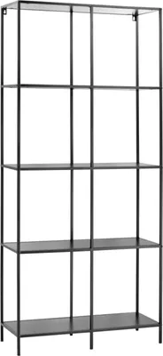 Zdjęcie produktu dla Regał metalowy półka stojak czarny loftowy na książki 170 cm