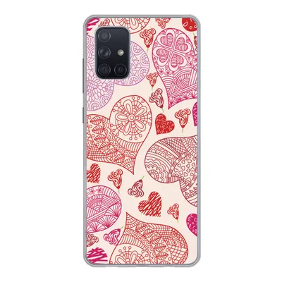 Produktbild von MuchoWow® Handyhülle Schutzhülle Hülle für Samsung Galaxy A51 5G Eine Illustration mit rosa und roten Herzen Silikon Softcase Handy Hülle - Abbildung