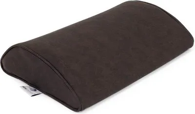 Produktbild von DigiRigi® Lordosekissen – Nacken- & Lendenstütze, ca. 37 x 23 x 7 cm, hochwertiger Kunstlederbezug, Anthrazit-Braun