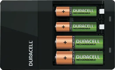 Produktbild von Duracell CEF14, Nickel-Metallhydrid (NiMH), Überhitzung, Kurzschluß, Unterspannung, AA, AAA, 4 Stück(e), Akkus/Batterien enthalten