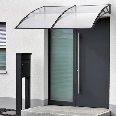 Produktbild von Vordach ’Mellerud’ Polycarbonat 200 x 100 cm Schwarz/Transparent