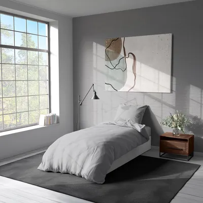 Produktbild von Renforcé Bettwäsche 135x200 cm + Kissenbezug 80x80 cm – Atmungsaktiv, Hautfreundlich & Pflegeleicht – 100% Baumwolle – Hochwertiges Bettbezug & Kissenbezug Set - Silber