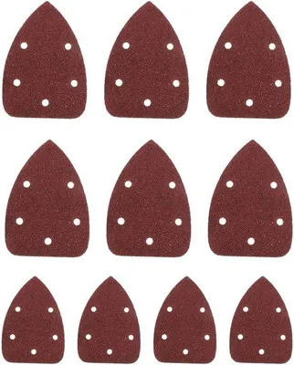 Imagen del producto de 10 hojas de papel de lija triangular, grano 80, para trabajos de lijado de precisión