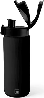 Produktbild von Sport-Thermosflasche aus 18/10-Edelstahl, schwarz, 0,75 cl, luftdichter Verschluss