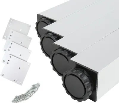 Produktbild von Tischstempel 4er Set Chrom matt Eckig 60 x 60mm Höhe 710mm Tischbeine Aluminium