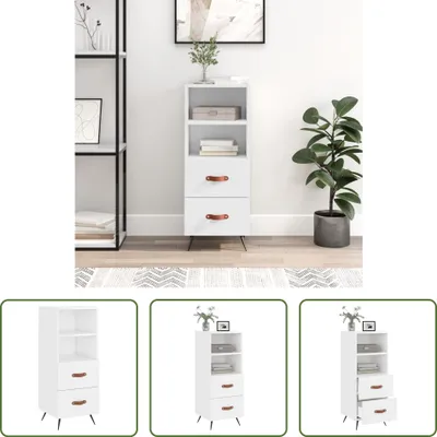 Produktbild von The Living Store Sideboard Hochglanz-Weiß 34,5x34x90 cm Holzwerkstoff