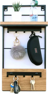 Produktbild von Wandregal aus Metall und Holz für Schlüssel LOFT