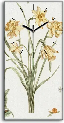 Produktbild von Wandkunst Leinwand Bild Uhr Geräuschlos 30x60 Gemälde Blumen Pflanzen Kunst - schwarze Hände
