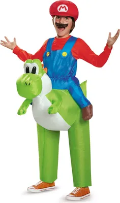 Immagine prodotto di Costume Nintendo gonfiabile da Super Mario e Yoshi a cavalcioni per bambini, colorato