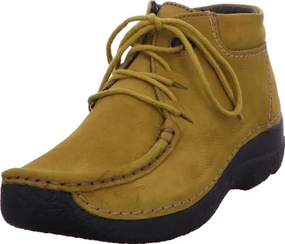 Image de Wolky Seamy Moc Bootie 0625311-940, cuir nubuck antique, Mustard (jaune/vert), semelle amovible 41