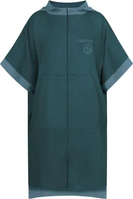 Produktbild von Badeponcho aus Bambusviskose (aus Bambuszellstoff) mit Kapuze, Bauchtasche und Reißverschluss